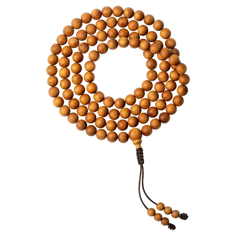 Premium Old Indian Sandalwood 108-Bead Mala Bracelet / Necklace – 8mm, Calming & Meditation