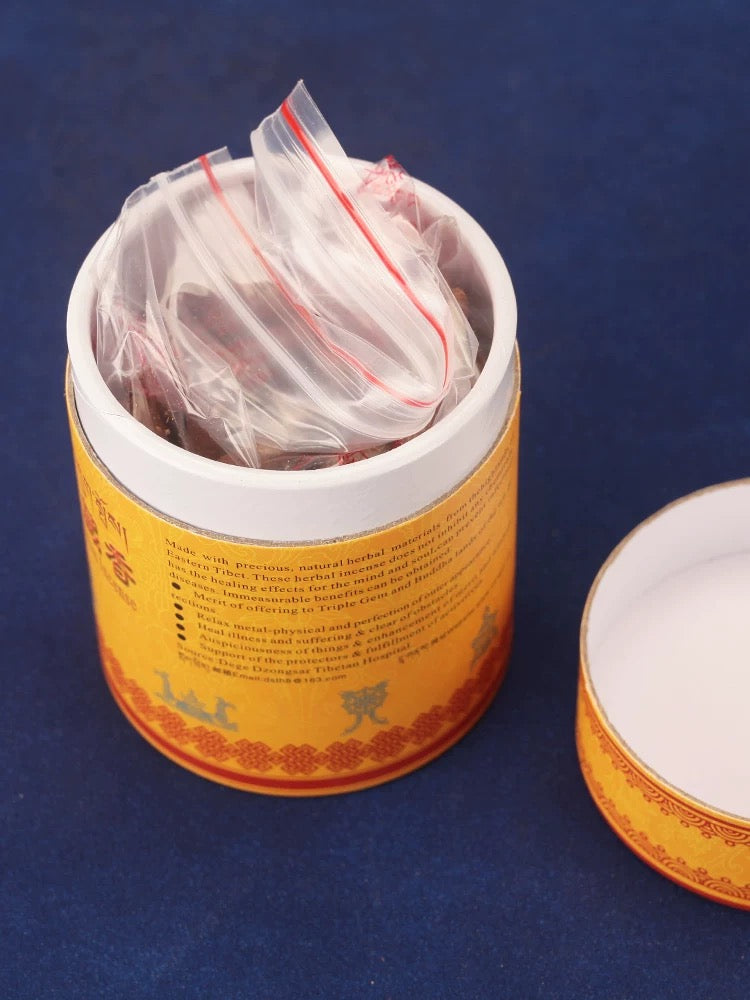 Tibetan Natural Incense Set – Fire & Smoke Offering for Home, Office & Meditation, 10cm Box