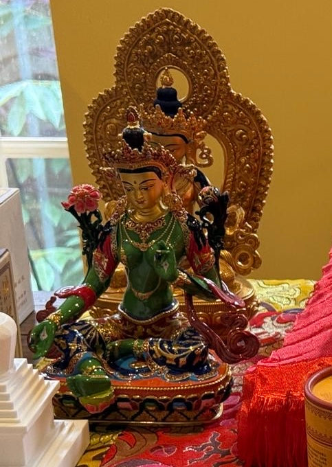 Green Tara Brass Statue – Hand-Painted Tibetan Buddhist Deity, 16cm / 21cm / 33cm (6.3” / 8.3” / 13”) Height
