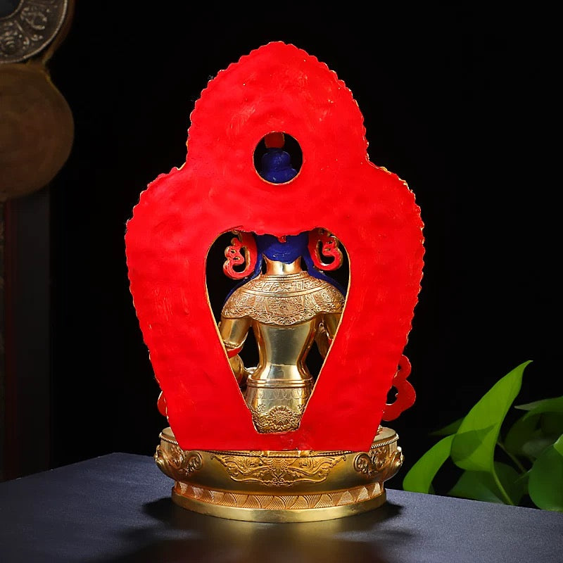 Vajrasattva Brass Statue – Full Gilded Nepal-Style Tibetan Buddhist Deity, 25cm / 36cm / 55cm (9.8” / 14.2” / 21.7”) Height