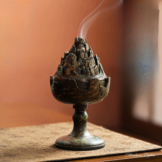 Creative Boshan Incense Burner Large Home - Use Censer for Sandalwood & Agarwood, Bronze Tea Ceremony Meditation Decor