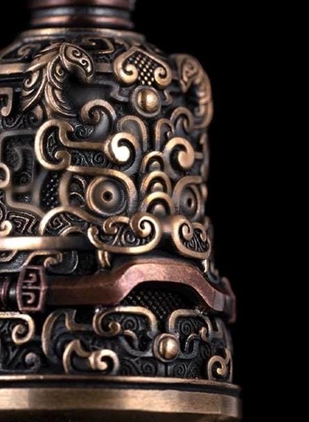 Brass Vajra Bell Pendant Handcrafted Tibetan Buddhist Amulet for Protection Enlightenment Spiritual Jewelry Nepalese Ritual Talisman