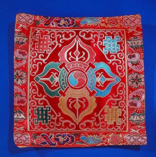 Handcrafted Cushion Tibetan Ritual Altar Mat Eight Auspicious Symbols Fabric Gift
