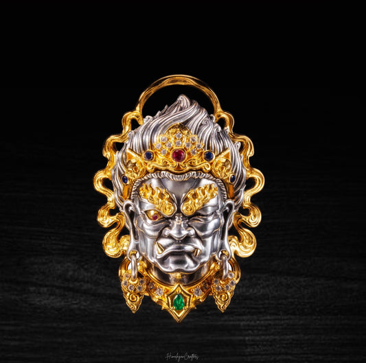 Handcrafted Silver Acala Pendant ������������������ Tibetan Guardian Amulet ���������