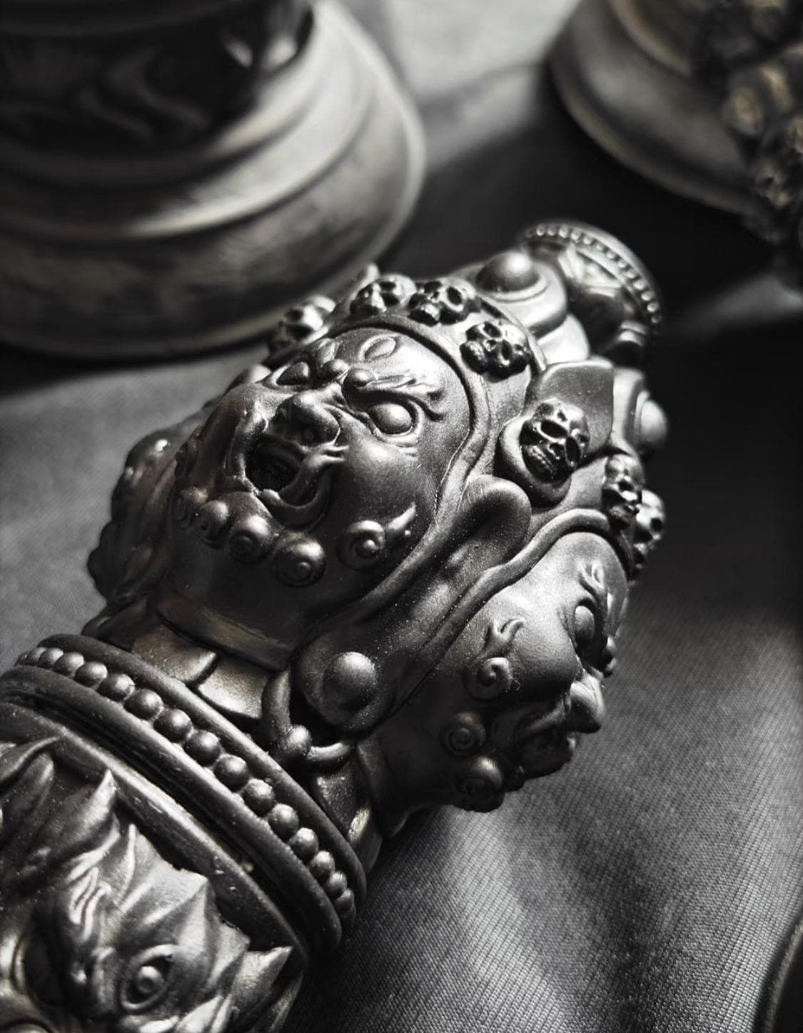 Handcrafted Vajra backflow Heavy Ceramic incense burner, Handmade Tibetan, free backflow incense included