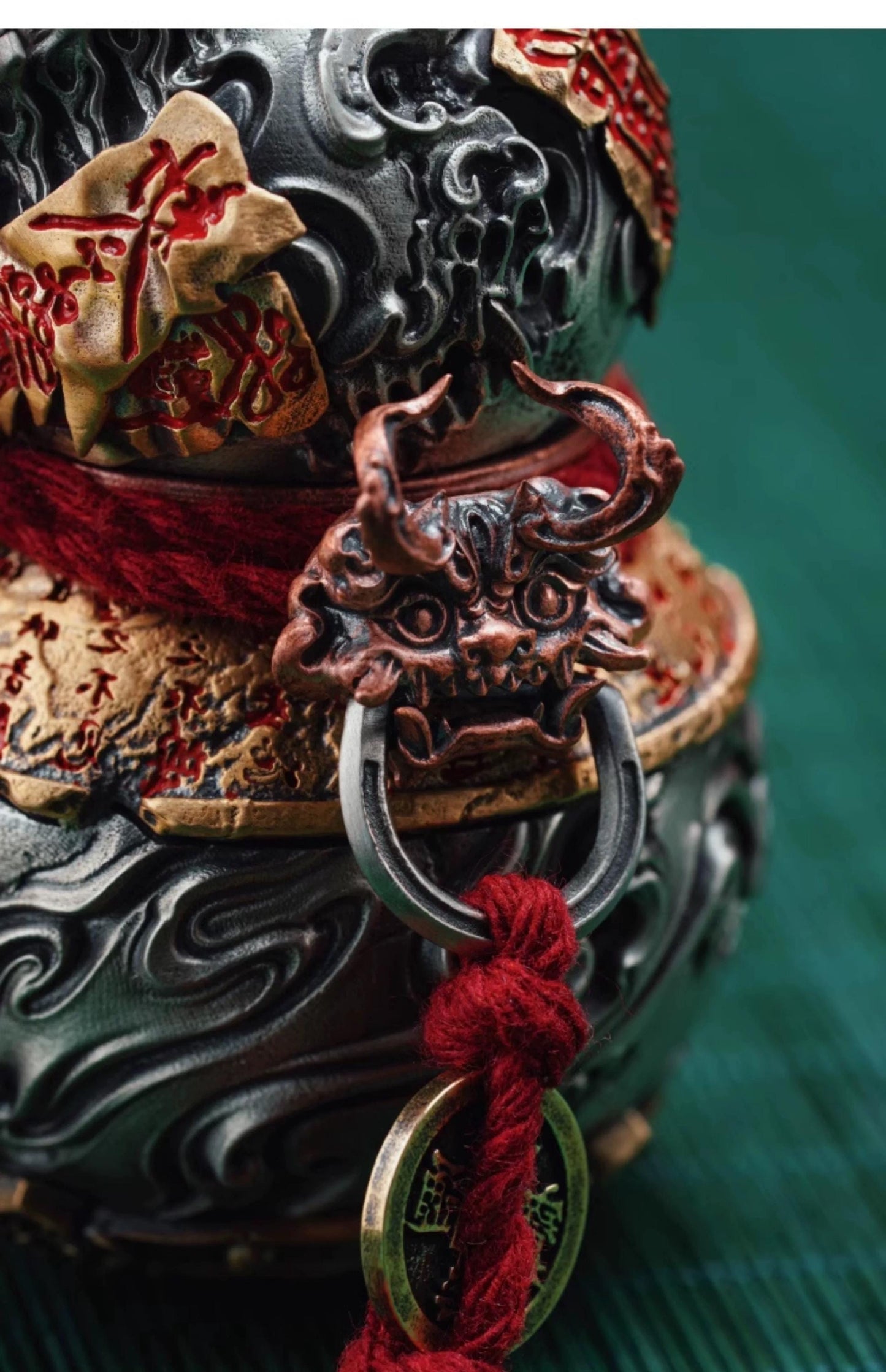 Handcrafted Tibetan Sword Gourd Ornament | Brass Feng Shui Hanging Décor black myth wukong handmade Taoism gift