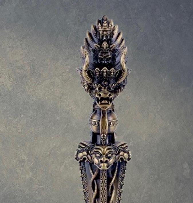 9β Phurba Vajra Dagger Vintage Handmade Nepal Tibetan Pure Brass Amulet
