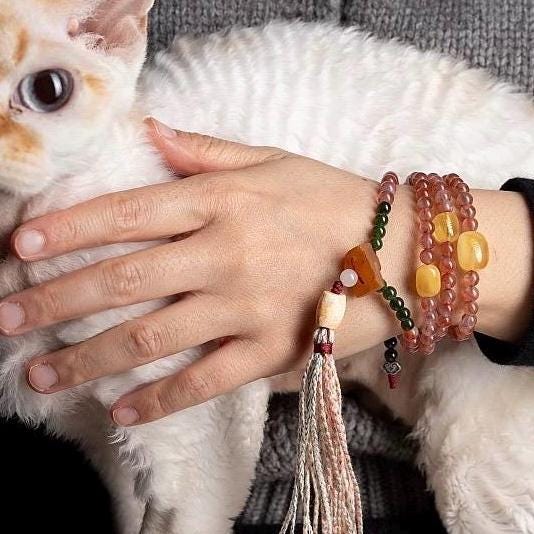 Handcrafted Tibetan Yak Bone Mala Bracelet, 108 Beads Buddhist Prayer Beads for Meditation, Yoga, and Spiritual Healing, Tibetan Jewelry