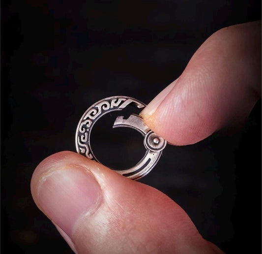 Handcrafted Dragon Loong Keychain Ring, Tibetan Copper Good Fortune Protection, Figurine key ring, Home Decor Unique Gift