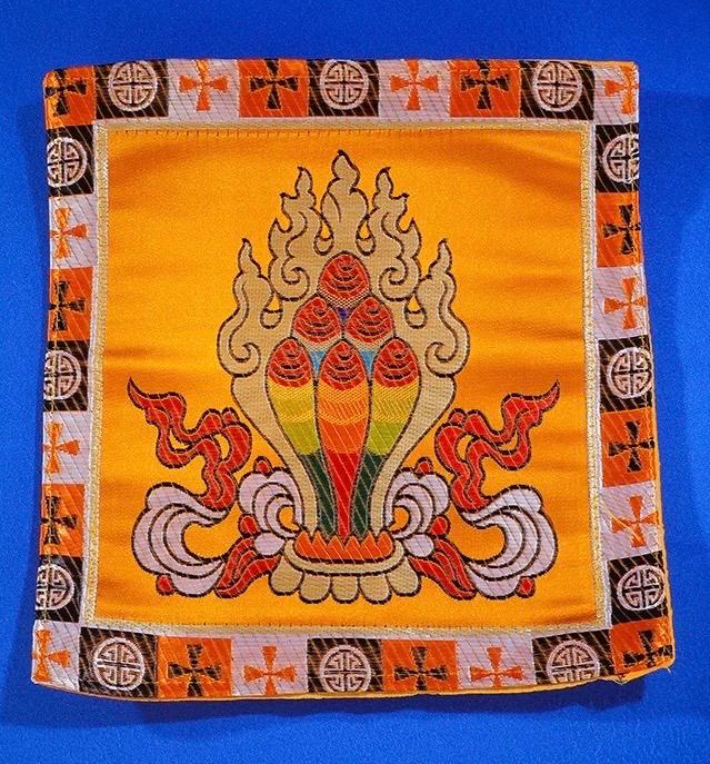 Handcrafted Cushion Tibetan Ritual Altar Mat Eight Auspicious Symbols Fabric Gift