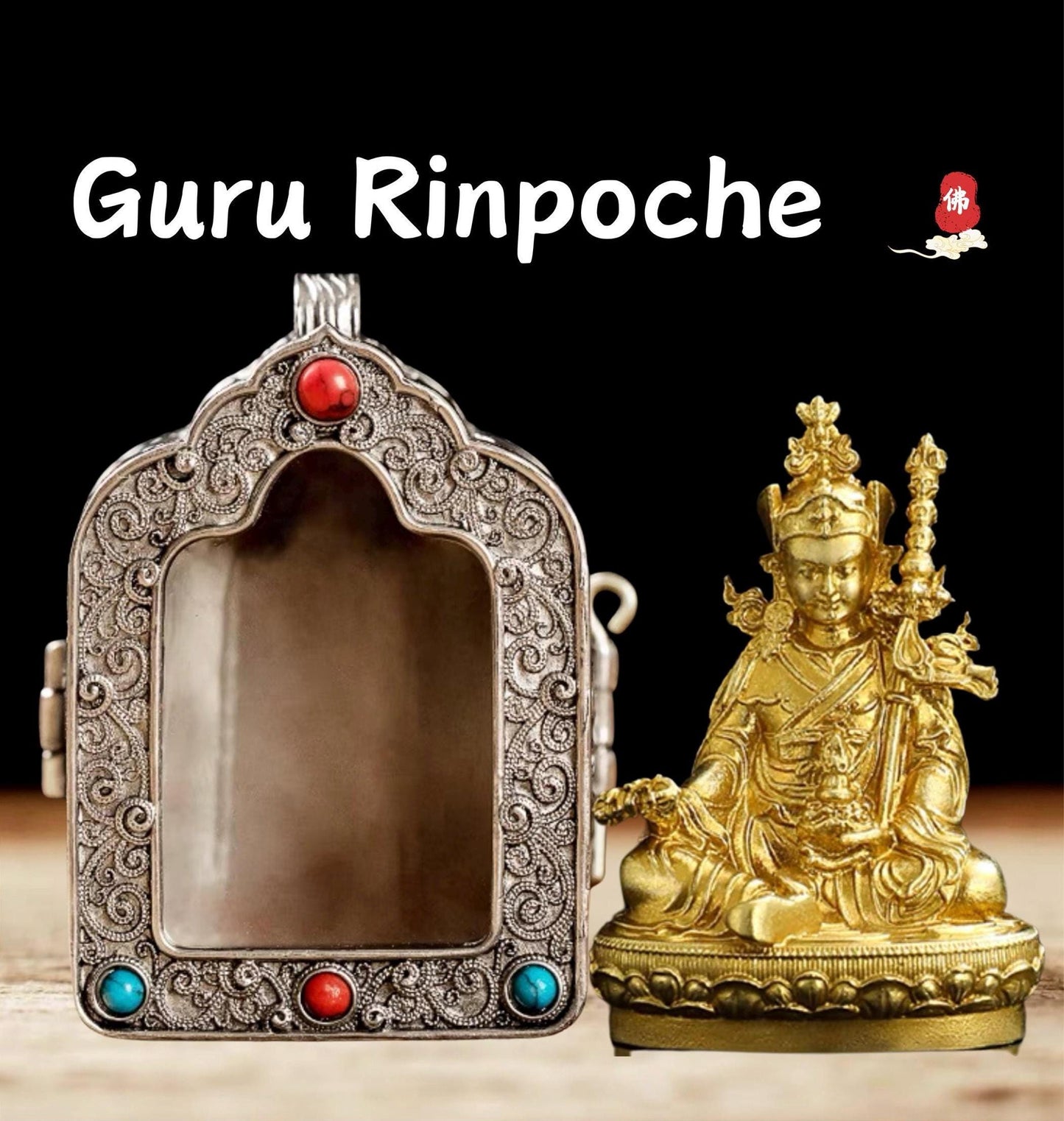 Tibetan Ghau Box Pendant w/Buddha Protector Statue Buddha Gau Solid Brass Amulet Silver Meditation Gift Buddism Practice Spiritual Necklace