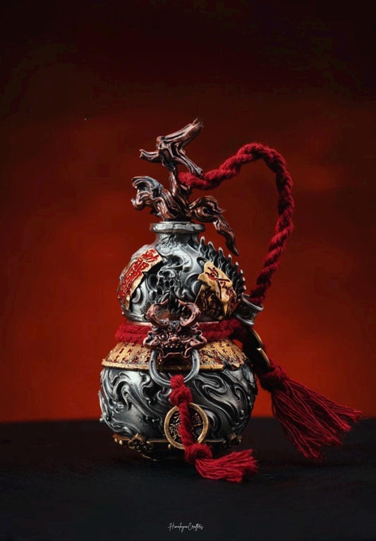 Handcrafted Tibetan Sword Gourd Ornament | Brass Feng Shui Hanging Décor black myth wukong handmade Taoism gift