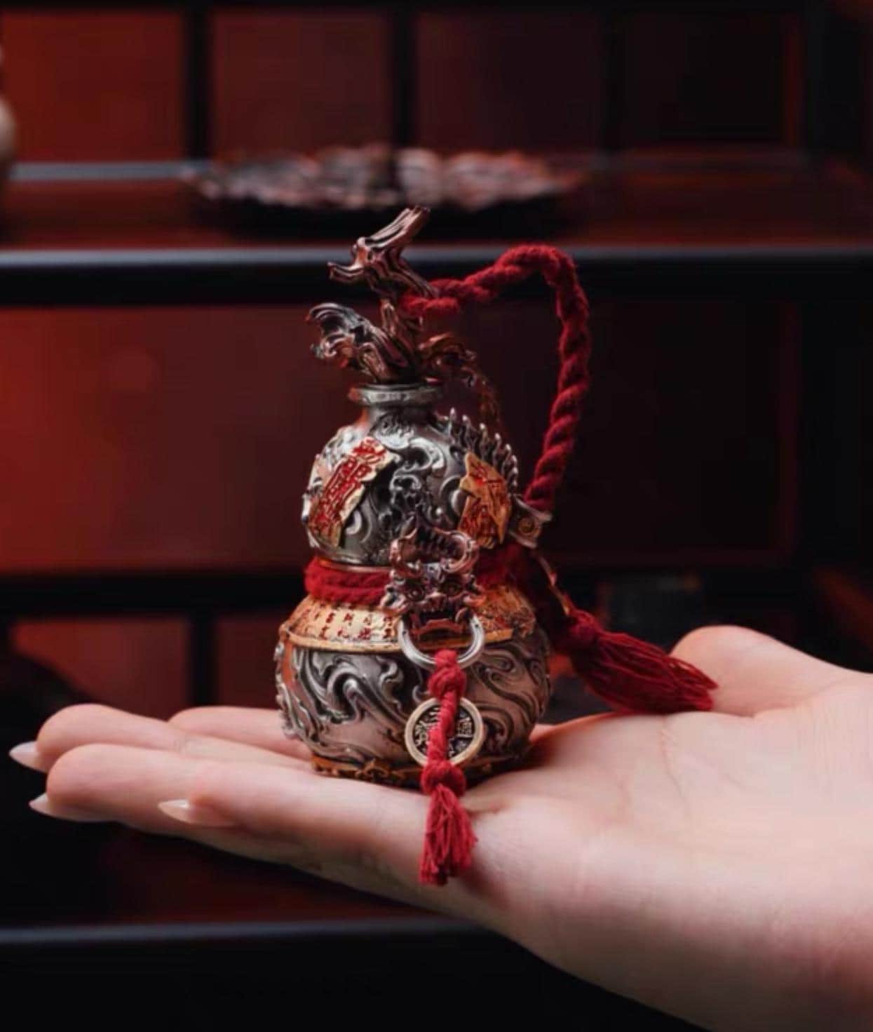 Handcrafted Tibetan Sword Gourd Ornament | Brass Feng Shui Hanging DΓ©cor black myth wukong handmade Taoism gift