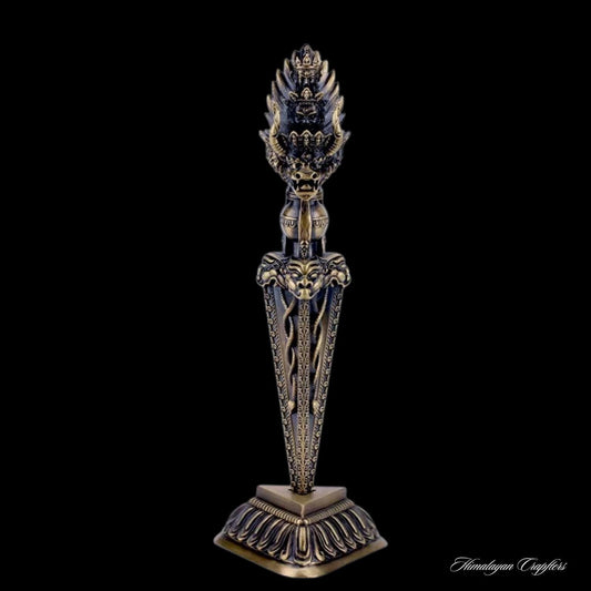 9” Phurba Vajra Dagger Vintage Handmade Nepal Tibetan Pure Brass Amulet