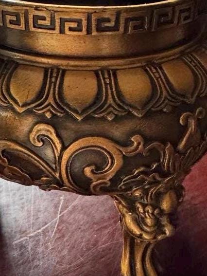 Handcrafted Zinc Incense Burner Lion, Antique-Style Suanni Lion Incense Burner, Traditional Tibetan Censer