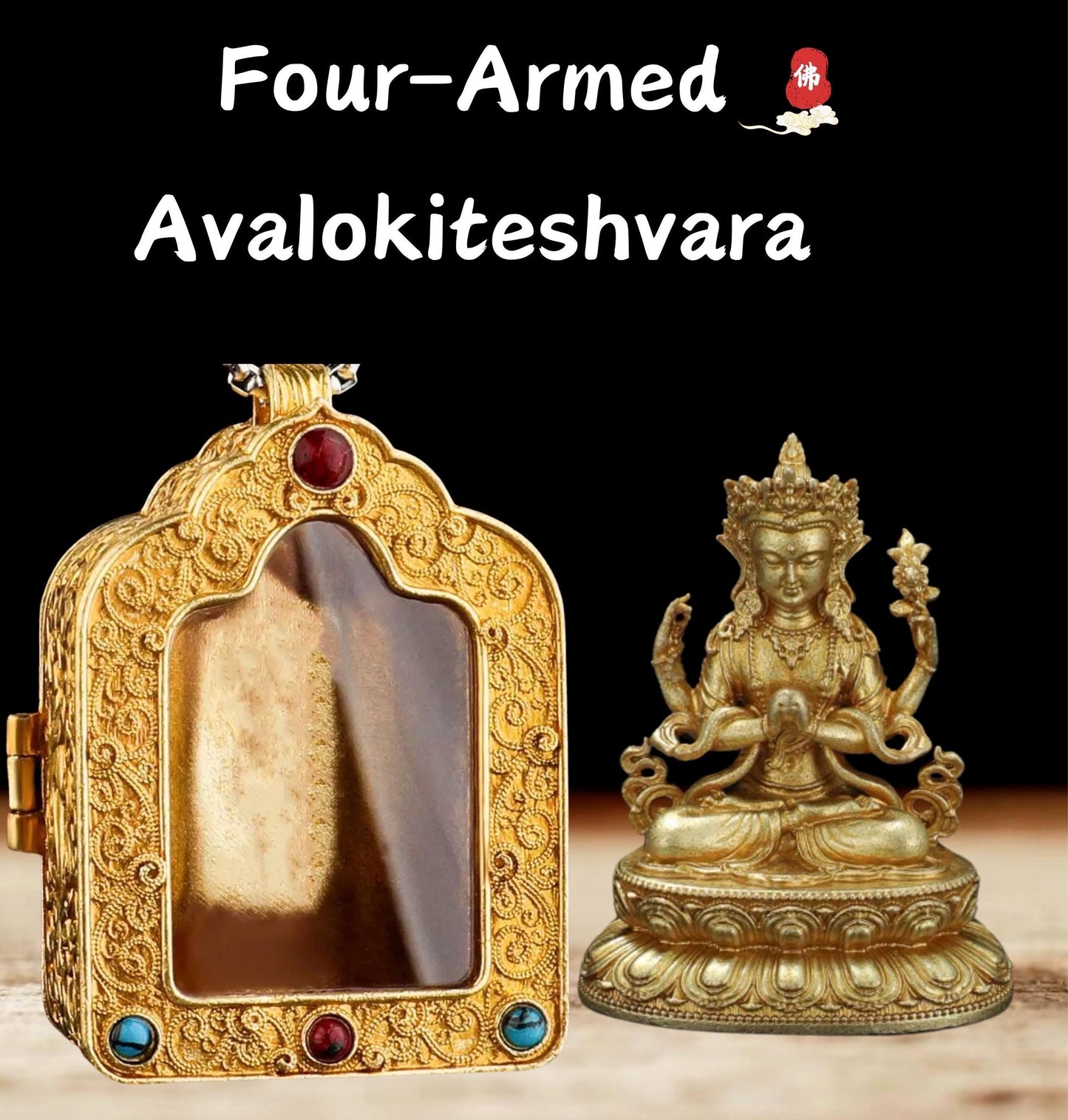 Tibetan Ghau Box Pendant w/Buddha Protector Statue Buddha Gau Solid Brass Amulet Silver Meditation Gift Buddism Practice Spiritual Necklace