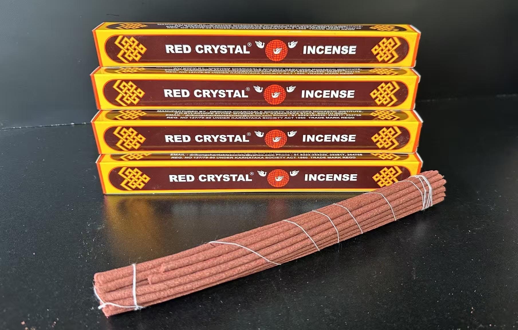 Handcrafted Authentic Red Crystal Incense, Traditional South India Tibetan Herbal Incense, Premium Handcrafted Meditation Sticks