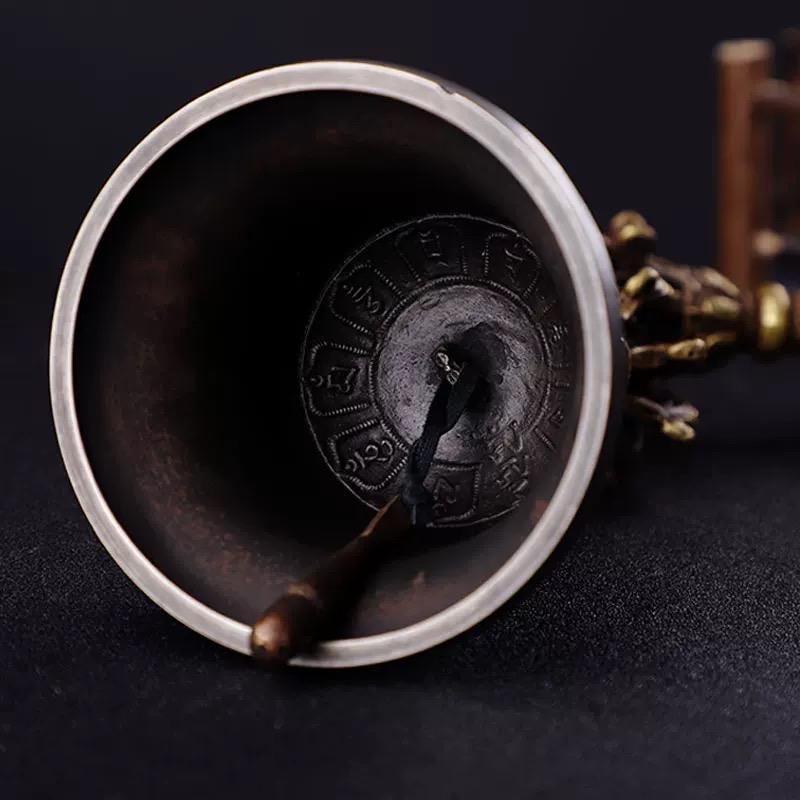 Handcrafted Tibetan Vajra Bell & Dorje Set, Brass, Spiritual Ritual Meditation Buddhist Decor Sacred Power Wisdom Symbol