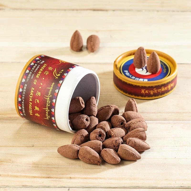 Sakya Phagpa Smoke Offering Torma Cones | Tibetan Backflow Incense | Sur Ritual Supply | Handmade Buddhist Incense ~45 Cones