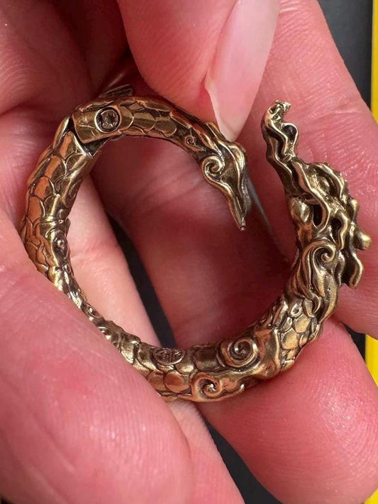 Dragon Loong Keychain Tibetan Handcrafted Copper or Silver Good Fortune Protection Figurine key ring Home Decor Unique Gift