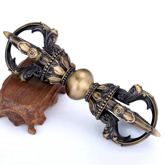 Handcrafted Five-pronged Vajra Dorjee Nepalese Brass Handmade Tibetan Style gift Tibetan Vajra Dorje Sacred Buddhist Ritual