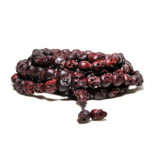 Yak Bone Skull Mala Bracelet: Tibetan Buddhist Prayer Beads