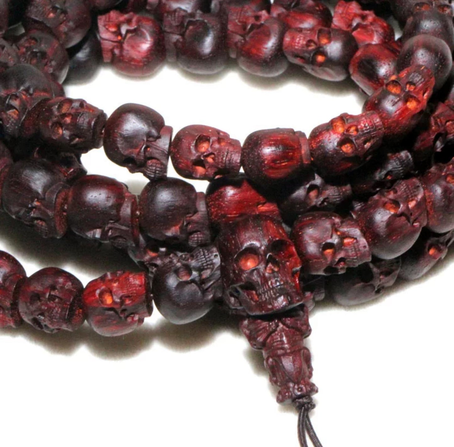 Yak Bone Skull Mala Bracelet: Tibetan Buddhist Prayer Beads