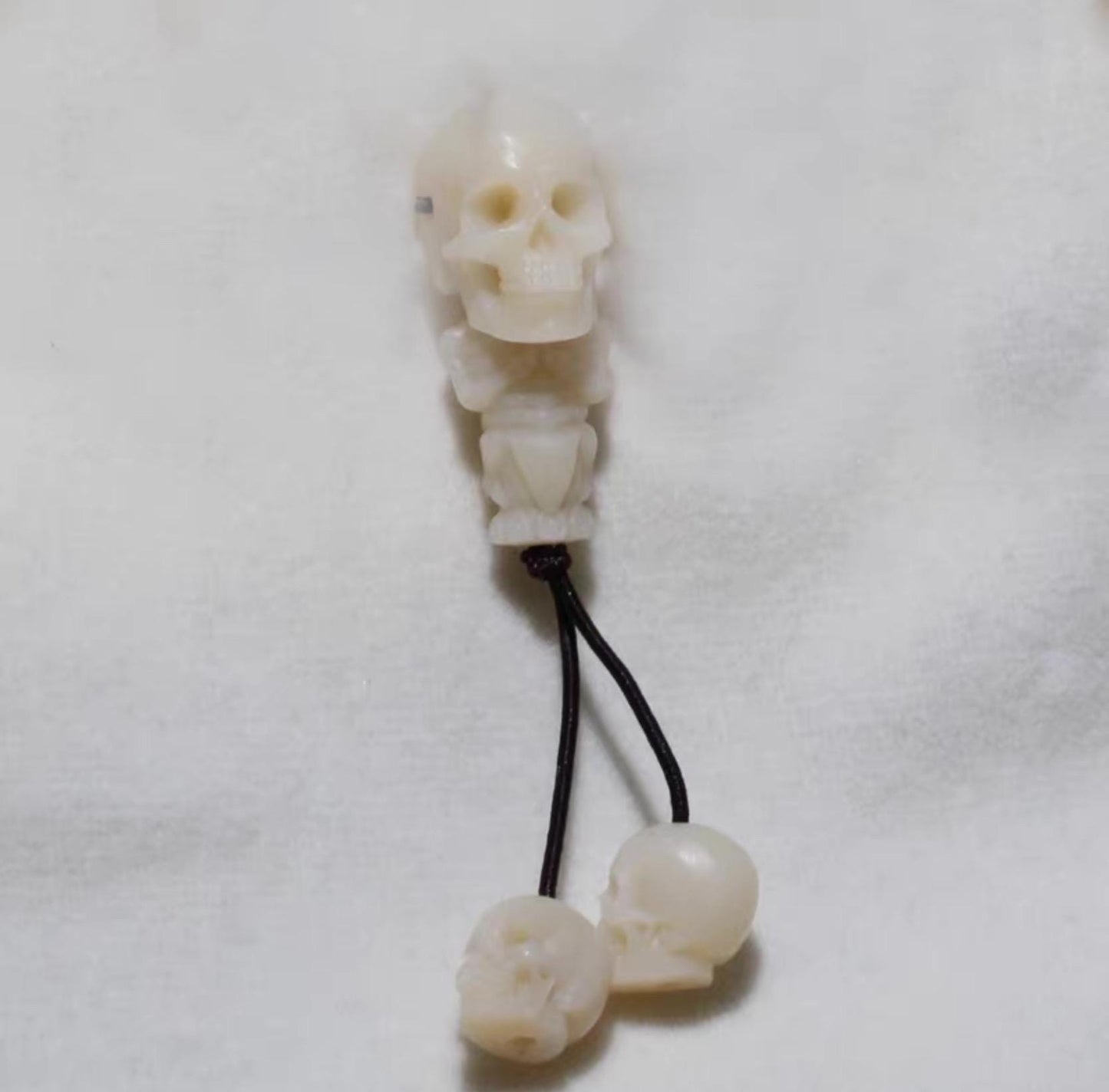 Yak Bone Skull Mala Bracelet: Tibetan Buddhist Prayer Beads