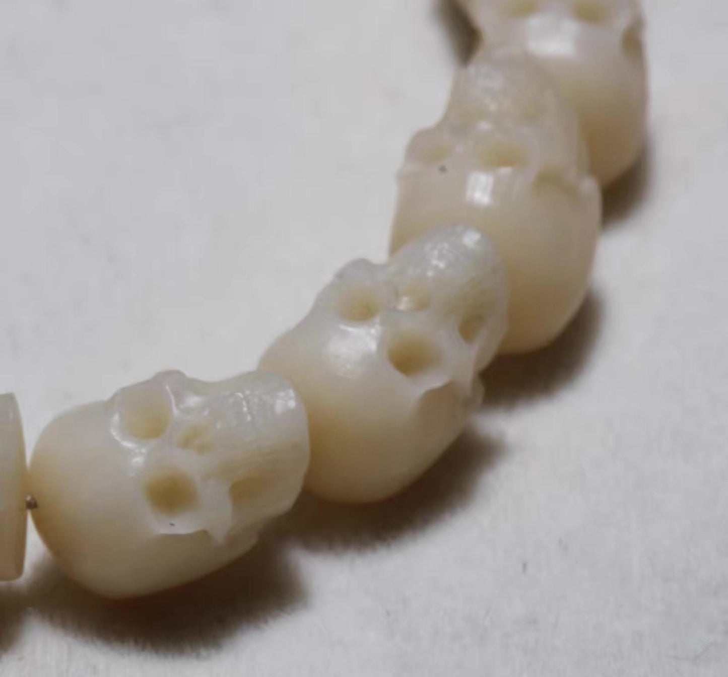 Yak Bone Skull Mala Bracelet: Tibetan Buddhist Prayer Beads