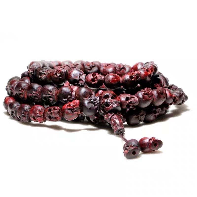 Yak Bone Skull Mala Bracelet: Tibetan Buddhist Prayer Beads