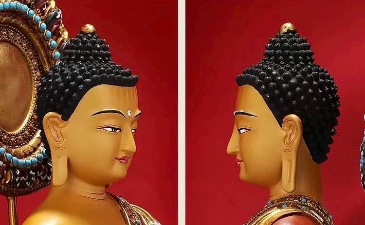 Handcrafted Shakyamuni Buddha Statue: Tibetan Brass Deity