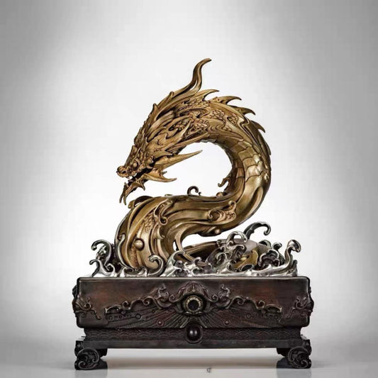 Handcrafted Dragon Incense Burner • Copper Art Sculpture • Dragon Decor • Artisan-Made Aromatherapy Burner • Auspicious Home Gift