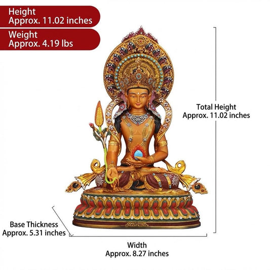 Painted Ksitigarbha Bodhisattva, Tibetan Gilded Copper Buddha Statue from Nepal, Earth Store Bodhisattva Altar Decor, Buddhist Ritual Art