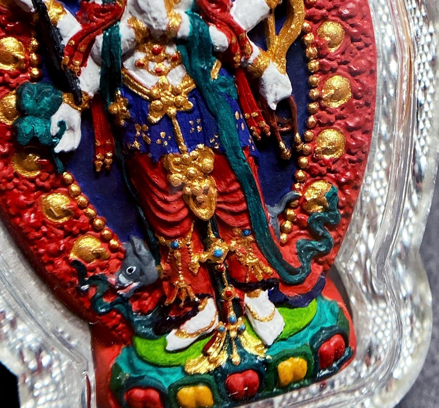 Handpainted Marici Thangka Pendant, Mineral Pigment Tibetan Gau Box Amulet, Sacred Buddhist Talisman, Unique Spiritual Gift for Him Her