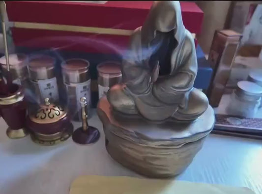Bodhidharma Incense Burner: Antique Style Zen Decor