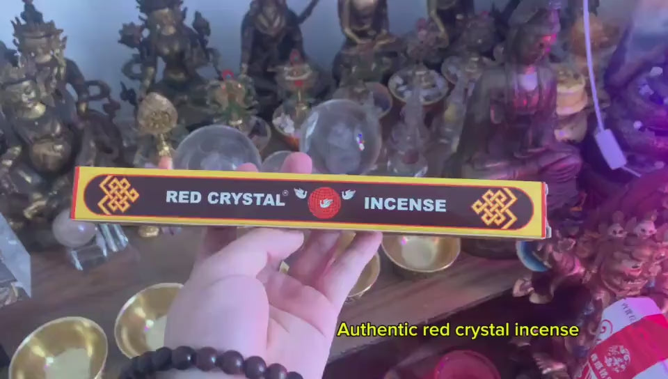 Handcrafted Red Crystal Incense: South Indian Tibetan Herbal Sticks