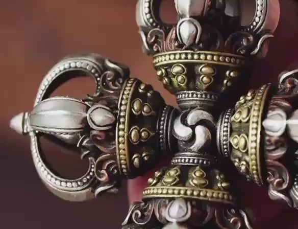 Tibetan Vajra Pendant: Sterling Silver Buddhist Amulet, Handmade Himalayan Jewelry