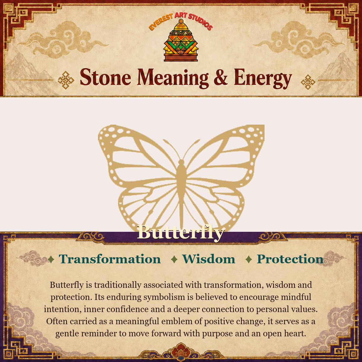 Everest Art Studios Butterfly stone meaning and energy
