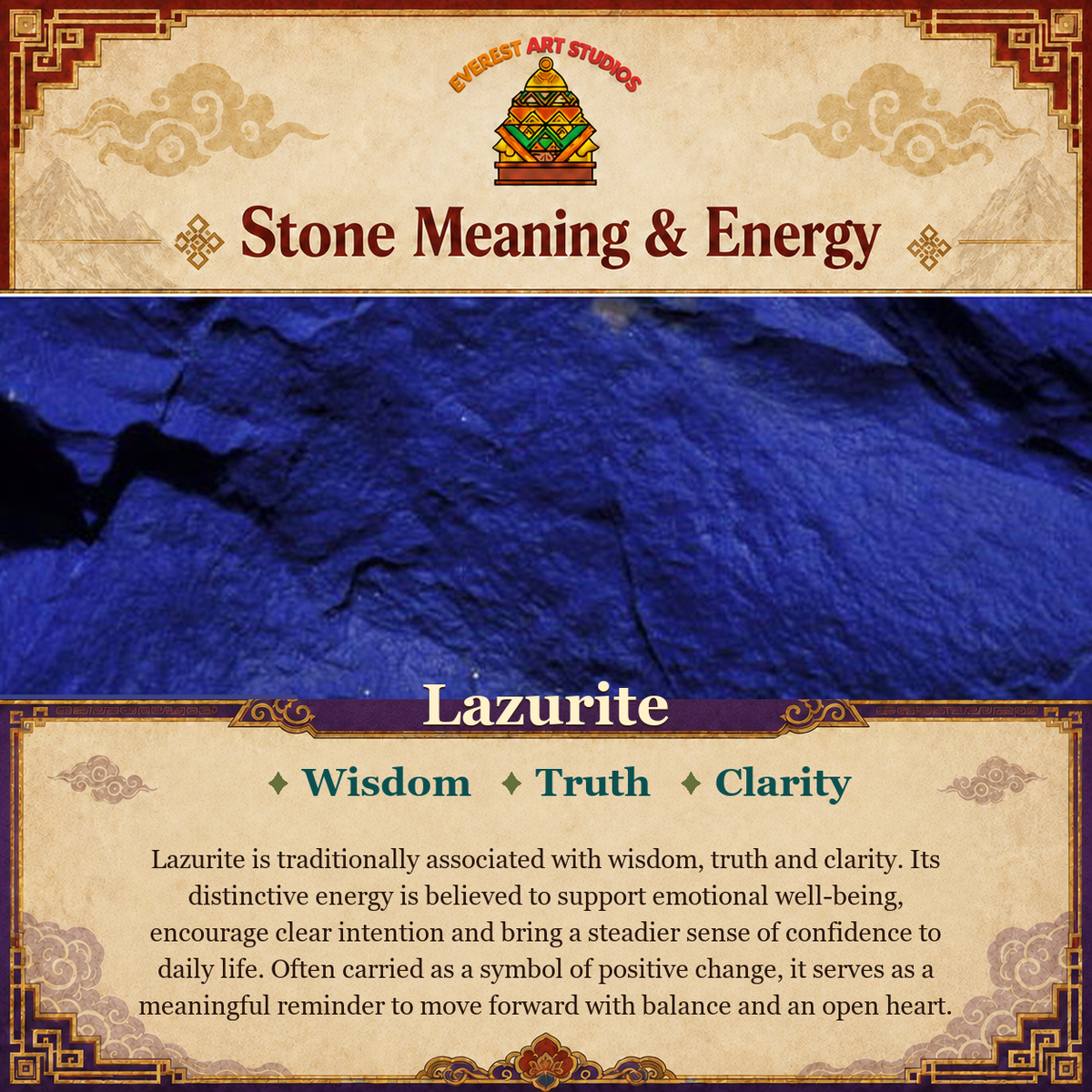 Everest Art Studios Lazurite stone meaning and energy