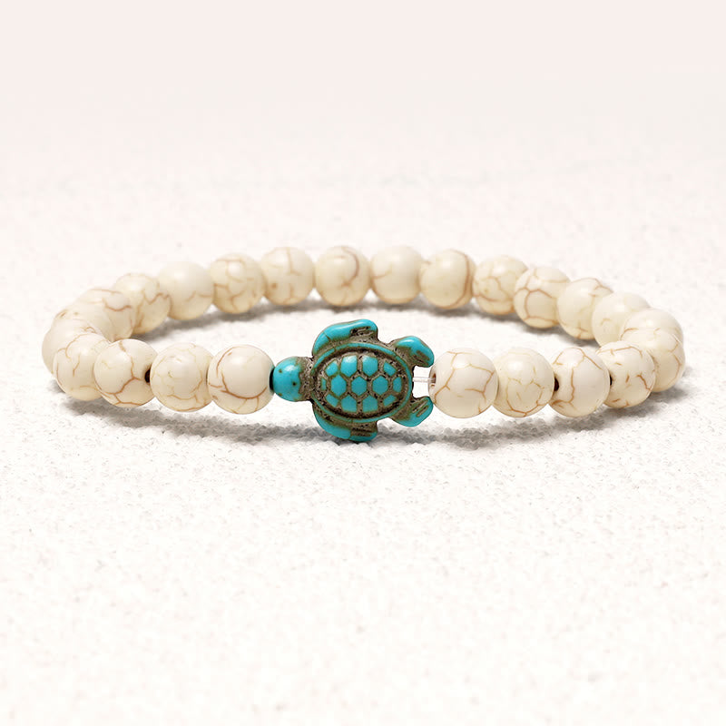 EverestArtStudios Natural Stone Sea Turtle Turquoise Blessing Bracelet