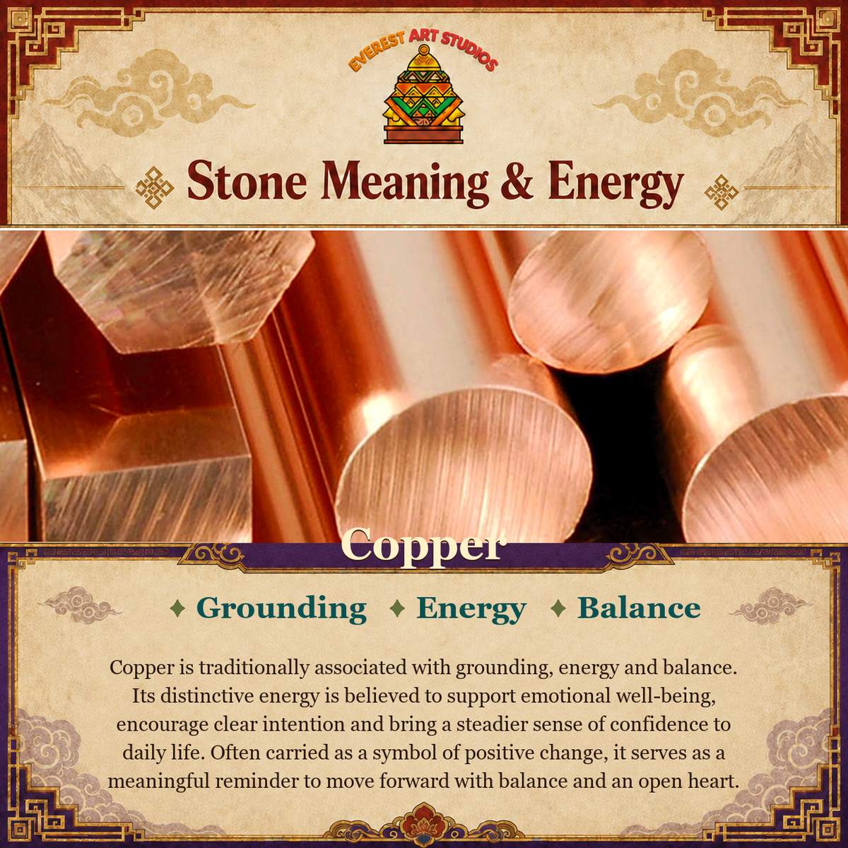 Everest Art Studios Copper stone meaning and energy