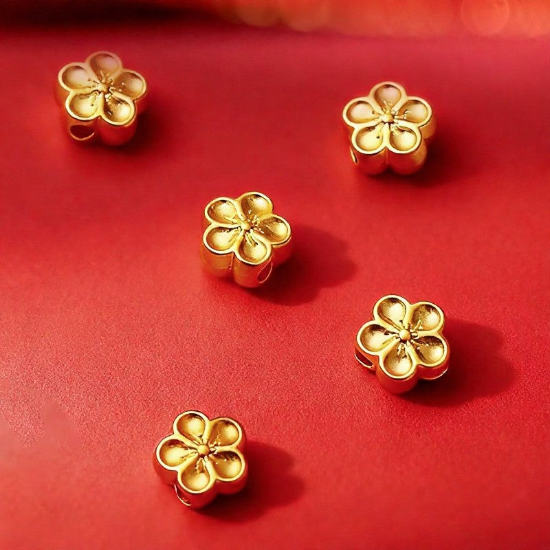 Buddha Stones Adjustable Red String Gold Flower Protection Bracelet