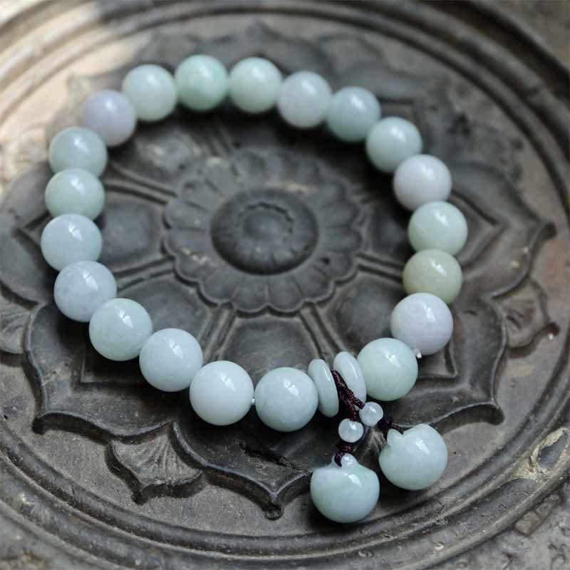 Buddha Stones Natural Jade Pi Xiu Gourd Apple Success Bracelet