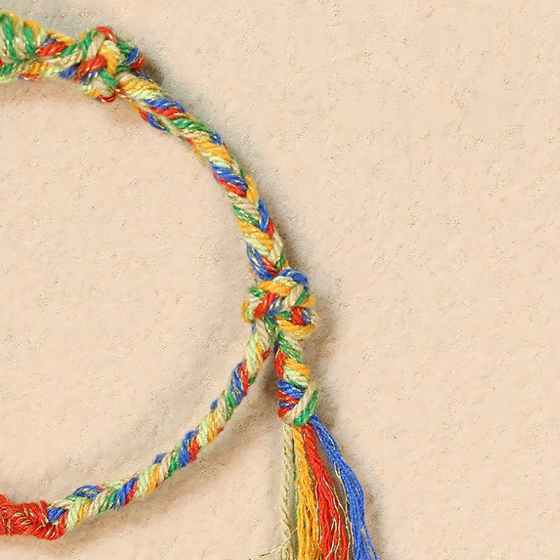 Buddha Stones Multicolor Rope Dragon Good Luck Tibetan Bracelet
