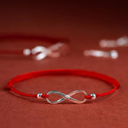 EverestArtstudios 925 Sterling Silver Endless Knot Protection Luck Red String Bracelet Anklet