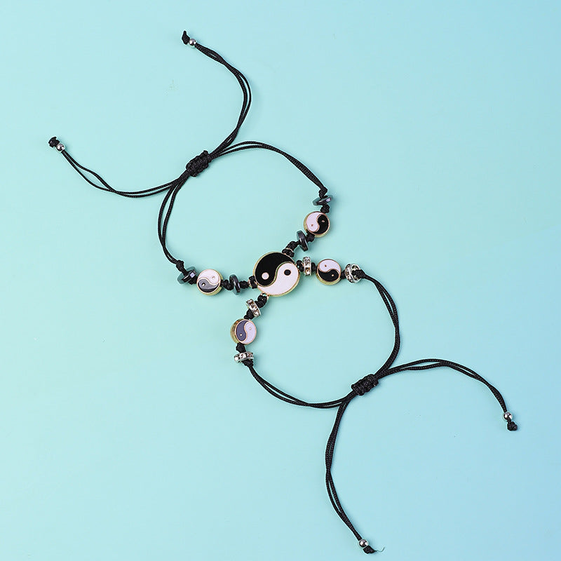 EverestArtStudios 2pcs Yin Yang Hematite Couple Bracelet