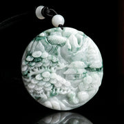 EverestArtstudios Mountain Landscape Jade Abundance String Necklace