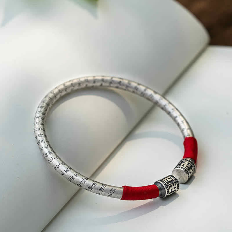 EverestArtstudios Tibet Om Mani Padme Hum Luck Red String Bracelet Bangle