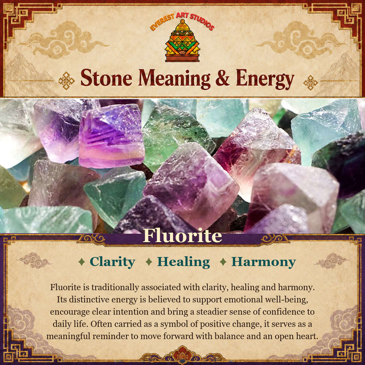 Everest Art Studios Fluorite stone meaning and energy