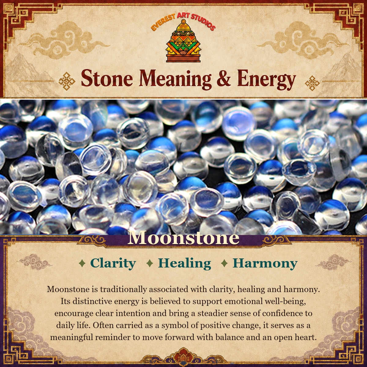 Everest Art Studios Moonstone stone meaning and energy